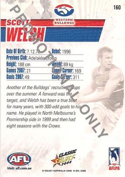 2008 Select AFL Classic - Promos #160 Scott Welsh Back